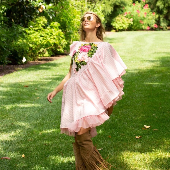 Pink Gingham Statement Dress - Picture 5 of 11